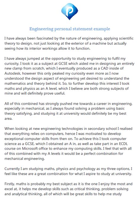 engineering personal statement examples.